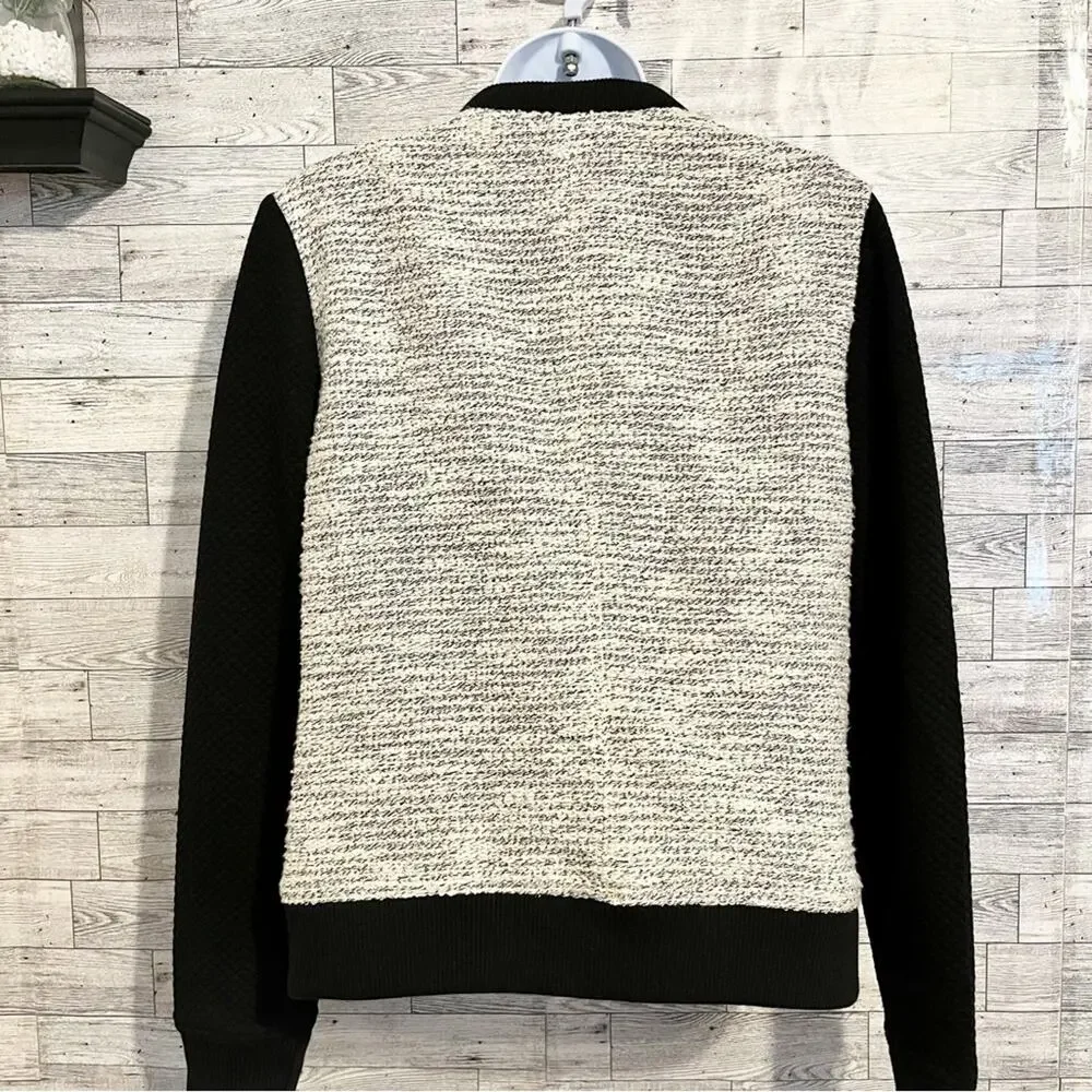 BANANA REPUBLIC FACTORY Baseball-Style Boucle Jacket, S